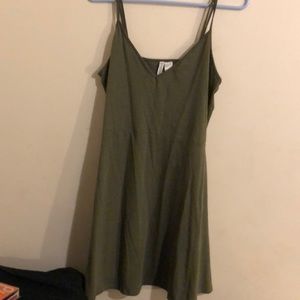 Spaghetti strap summer dress navy green